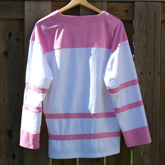 CBC Hockey Night In Canada Jersey Women's Size XL Pink and White Embroidered - Picture 2 of 5